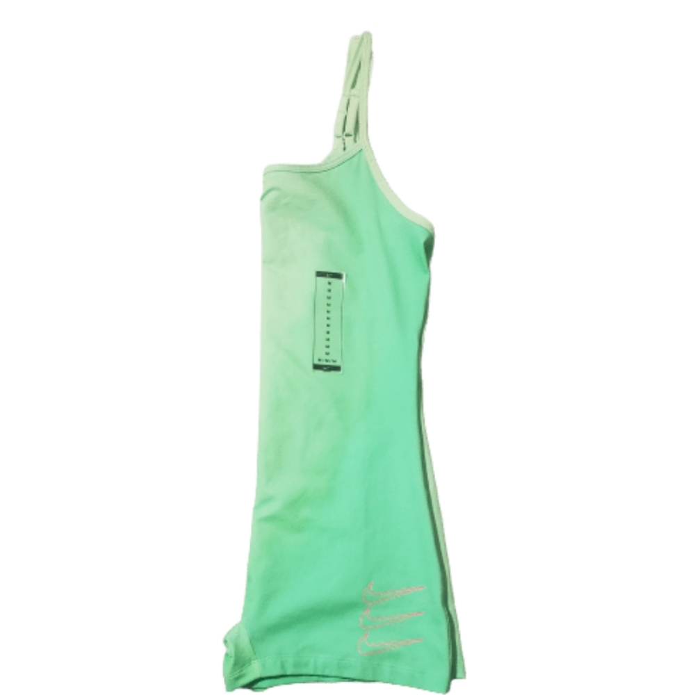 Nike NSW Womens Green Ombre Stacked Swoosh Romper Jumpsuit Athletic Size M NWT